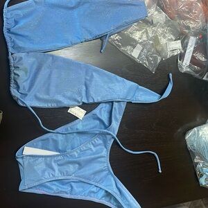 Monica Hansen bikini set size large blue lurex